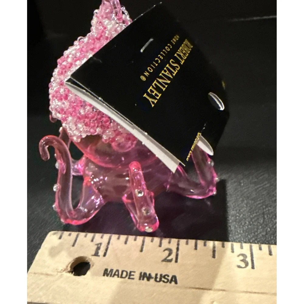 Robert Stanley Pink Octopus Embellished Glitter‎ Glass Christmas Ornament NEW